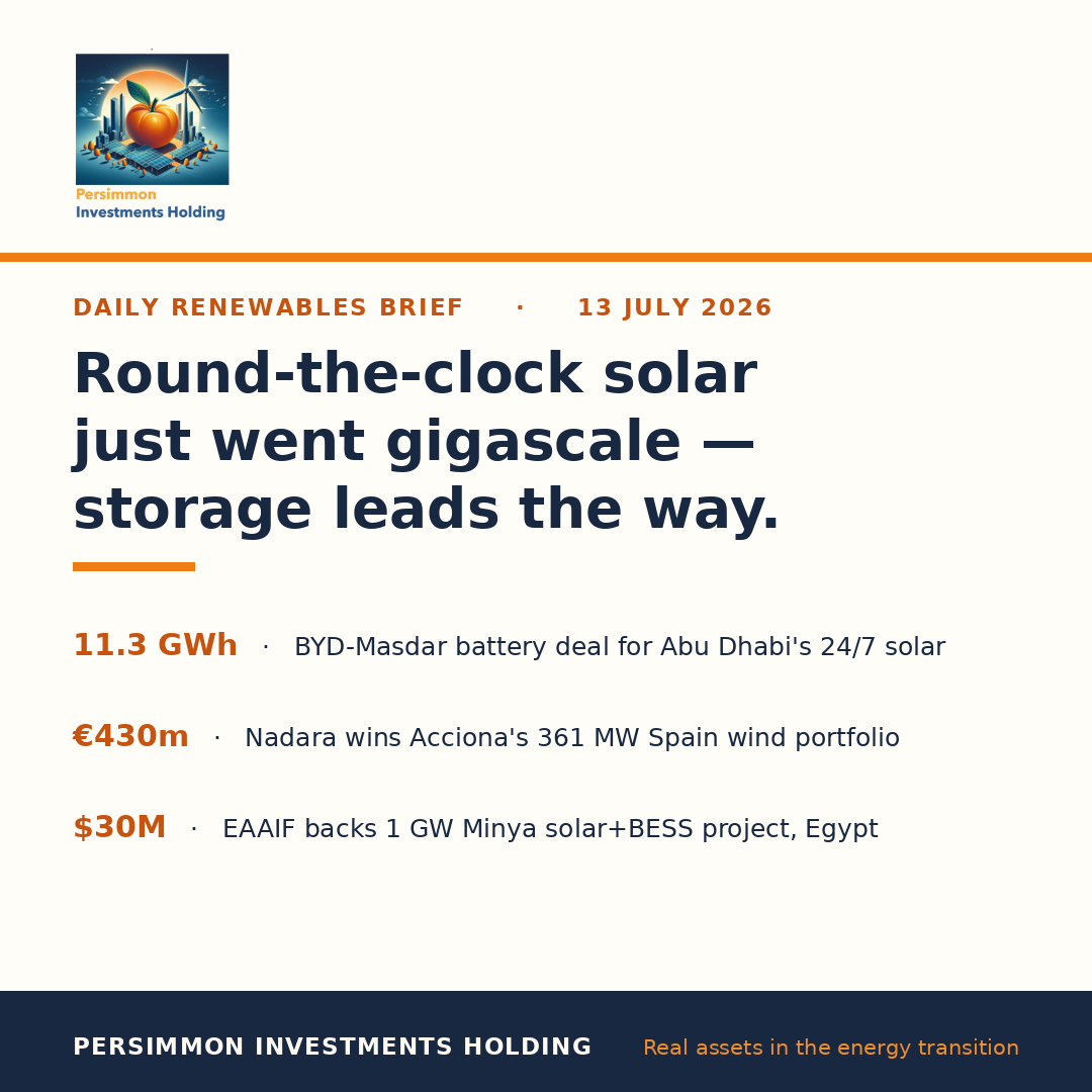 Round-the-clock solar just went gigascale — storage leads the way.