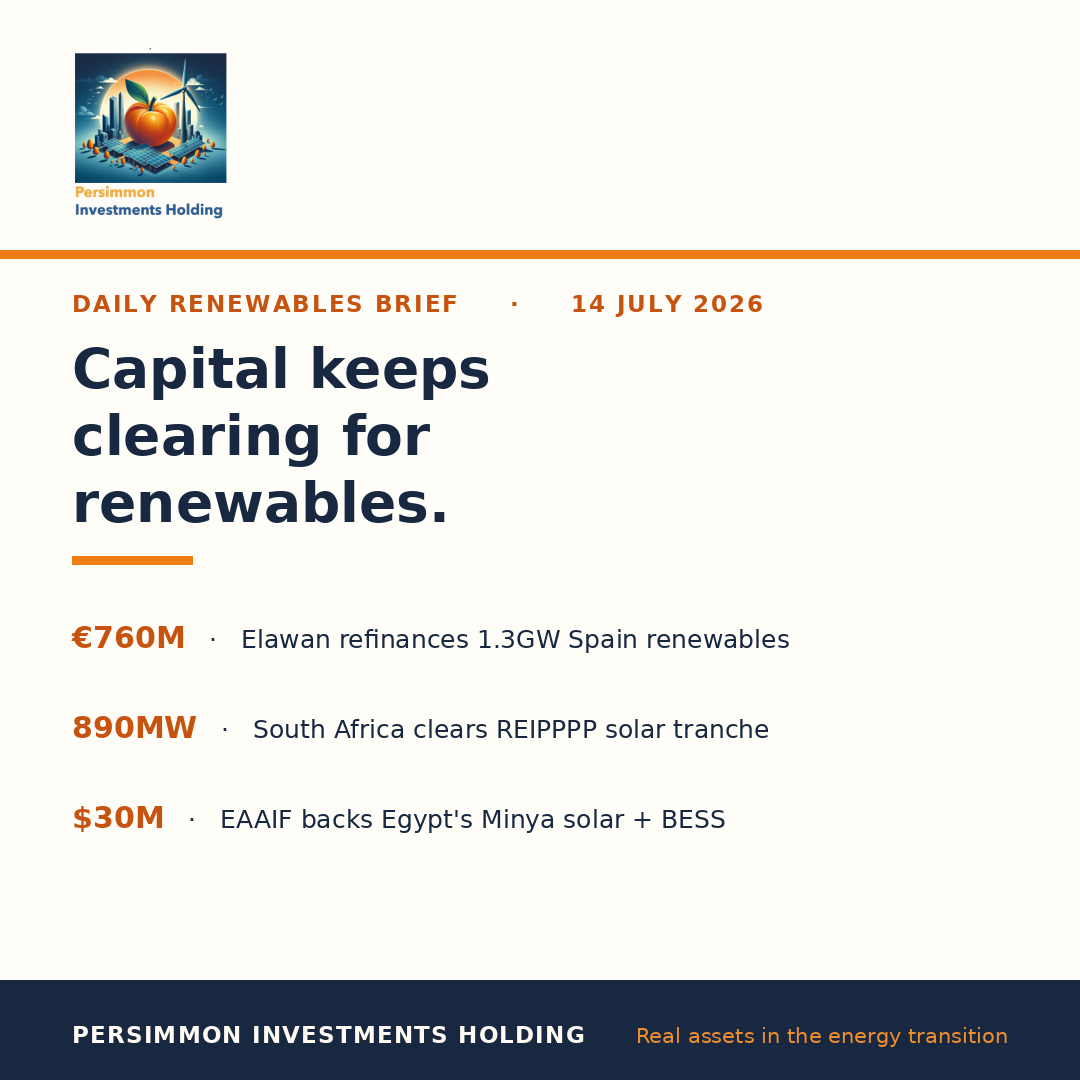 Capital keeps clearing for renewables.