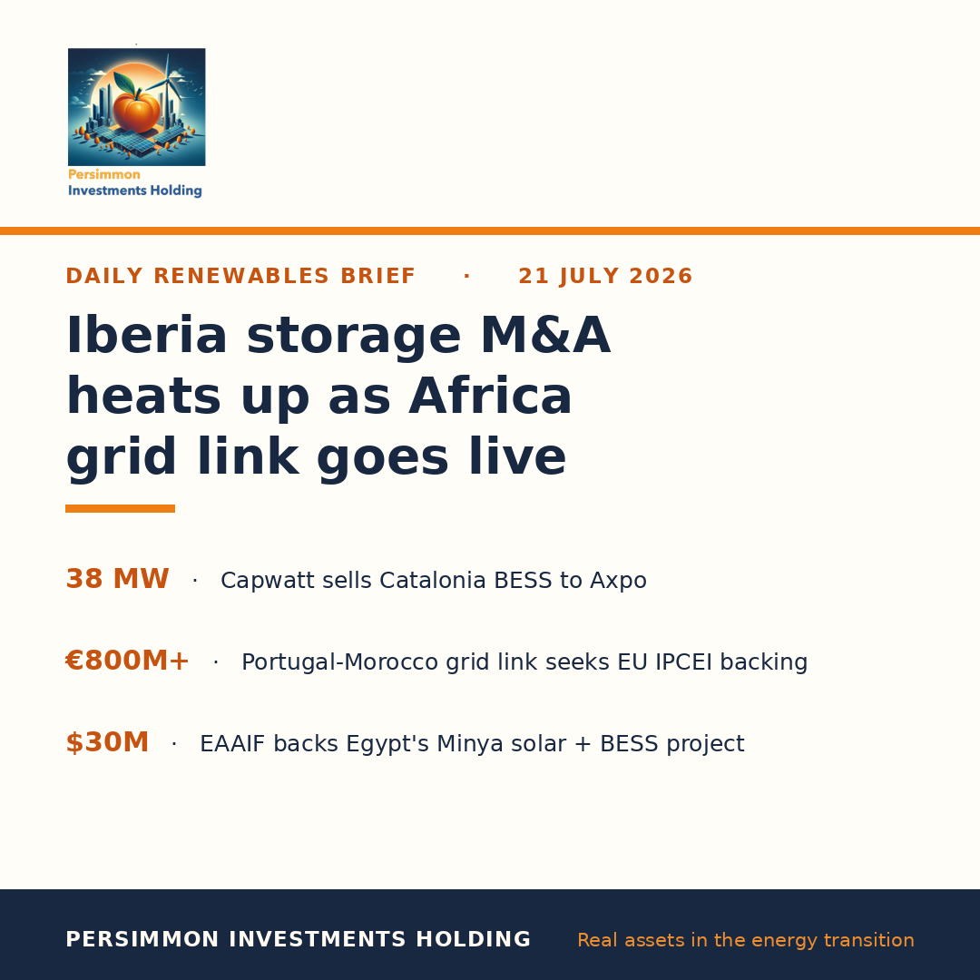 Iberia storage M&A heats up as Africa grid link goes live